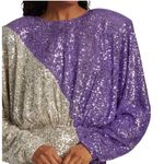 ROTATE Birger Christensen Billie Silver Purple Sequin Mini Cocktail Dress Size 2 Photo 5