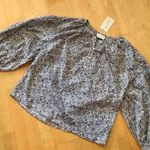 Universal Threads Universal Thread Brown Floral, 100% Cotton, Puffy Sleeve Shirt, Size M Photo 11