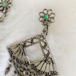 1960s VINTAGE ART ARTHUR PEPPER Silvertone Faux Jade Bead Chandelier Earrings Silver Photo 6