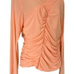 Circus by Sam Edelman SAM EDELMAN Circus NY Asymmetrical mesh Long Sleeve Peony Top Size XL Photo 0