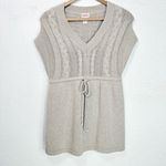 Mossimo Babydoll Cable Knit Sweater Dress Tunic L Earthy Neutral Soft Academia Tan Size L Photo 1