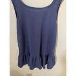Olivia Rae  Womens Size M Babydoll Top Sleeveless Blue Sheer Blouse Round Neck Photo 4