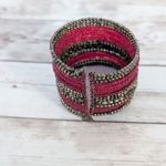 Vintage Wrap Bracelet Statement Brass Tone & Red Beads Photo 10