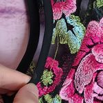 Karen Kane  SHEER MESH BRIGHT PINK FLORAL EMBROIDERED SCALLOP TRIM OVERSIZED TOP Photo 4