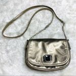 Nine West  Metallic Champagne Jeweled Crossbody Bag Purse Photo 0