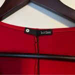 Krisa Dress Long Sleeve Red Faux Wrap Classic Solid Neutral Mini V-Neck Holiday Photo 13