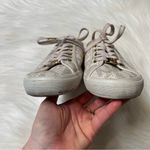 Michael Kors  Logo Off white/cream tennis shoes with gold hardware Photo 6