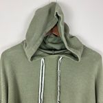 Aerie Hoodie Sweatshirt Womens Large Green Ribbed Cropped Corded 100% Cotton L Photo 2