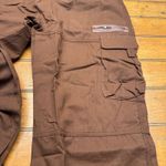 Women's Cargo Pants Brown 3XL Utility Pockets Zipper Accents Wide Leg Size 3X Photo 2