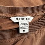 Athleta Silk Hybrid Top Long Sleeve Rustic Beige Tan Mocha XL 100% Silk Fall Photo 4