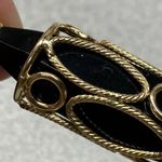 MILOR 14k Italy Yellow Gold Caged ONYX Enhancer Pendant Whimsical Old Money Photo 7