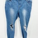 Energie  Light Wash Blue Cotton Blend Denim Distressed Jeans Women's Plus Size 21 Photo 0