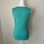 Carlisle  teal blue sleeveless knit silk blend top size S Photo 3