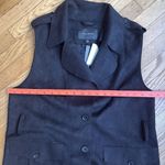 Banana Republic vegan suede Black Sleeveless Trench vest Coat size medium Photo 3
