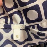 Le Sarte Pettegole Italy peplum top geometric print blue white poplin sz 38 Photo 5