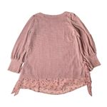 Suzanne Betro  Womens Sweater Blush Pink Chenille Layered Side Tie Pullover Sz 1X Photo 4