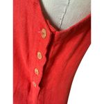 Vintage 90s Red Linen Sheath Sleeveless Dress Photo 3