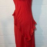 A New Day Women's Red Long Ruffled Slip Dress Photo 0