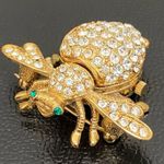 J.O.A. Vintage RIVERS Crystal Pave Queen Bee Watch Brooch Photo 2