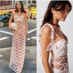 For Love & Lemons NWT NEW Giada Sheer Polka Dot Maxi Dress Size Medium M Photo 3