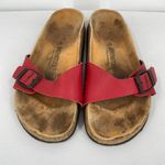Birkenstock  Red Cherry Madrid Birko-Flor Leather Sandals Size 40 / 10 Photo 2