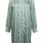 Oscar de la Renta Christian Dior Vintage Silk Blend Lace Trim Pajama Nightgown Robe Dress S Stain Photo 0