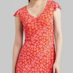 Wild Fable  Orange Flower Power Mesh Mini Dress Size Medium 70s Hippie Costume‎ Photo 0