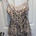 Saints + Secrets leopard cheetah draped ruffle tie back sleeveless romper Photo 5