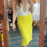 Molly green Yellow Midi Skirt Photo 0