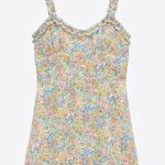 ZARA Mini Floral Ruffle Strap Sweetheart Neckline Colorful Dress SZ L Photo 9