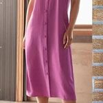 Everlane  Magenta Japanese GoWeave Picnic Button Front Dress size 4 Photo 0