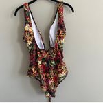 SheIn Curve Multicolor Floral and Leopard Print One Piece Swimsuit Photo 3