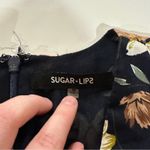 Sugar Lips  Navy Blue Floral Long‎ Bell Sleeve Boho Romper Size M Photo 6