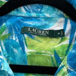 Ralph Lauren Lauren  Sleeveless‎ Shirt Dress Size Medium Green Blue Palm Photo 2