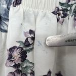 Womens VTG Fritzi CA L Flowy Skirt Midi Pleated Floral Roses Flared Modest White Size L Photo 9