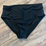 High Cut High Waisted Bikini Bottoms Tummy Control Bathing Suit Bottoms Black Size 2X Photo 1