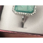 Vintage Uniquely Banded Malachite Stone in Sterling Silver Ring: Size 6 Green Photo 2