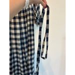 DÔEN Whisper Dress Blue White Gingham Embroidered Midi Dress Size M Photo 8