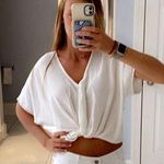 Polly And Esther White V Neck Tee Photo 0