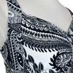 Jantzen  Swim Dress Ruched Full Coverage Black White Paisley Women’s Plus Size 14 Photo 8