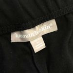Woman Within  Pants Cropped Wide Leg Knit Stretch Lounge Pockets Black M 14/16 Photo 2