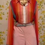 Striped button down shirt pink stripe size L Size L Photo 1