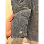Gap Women’s Blue Linen Blend Chambray Shirt Size Large Beach Vacation Coastal Photo 4
