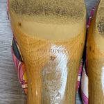 Emilio Pucci Vintage  Vibrant Pink and Cream Sandals sz 37 Photo 4