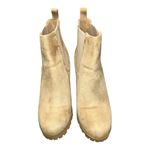Soda  Tan Suede Ankle Boots with Chunky Heel and Elastic Panels LIKE NEW! Size 8 Photo 3
