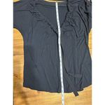 Hannah Sz S Soft Black Tie Sleeve Deep V Tie Back Top Photo 7
