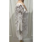 XCVI  White Mesh Crochet Embroidered Pullover Tunic Lined Ethereal Angelic Boho Photo 2