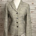 Lafayette 148 tan/cream wool/cotton blend tweed single-breasted blazer Size 10 Photo 0