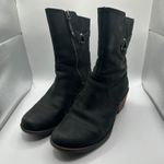 Teva  Black Leather Ankle Boots Side Zip Block Heel Women Size 8.5 Photo 1