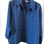 Jessica London size 1X open front blue plaid type shirt Photo 1